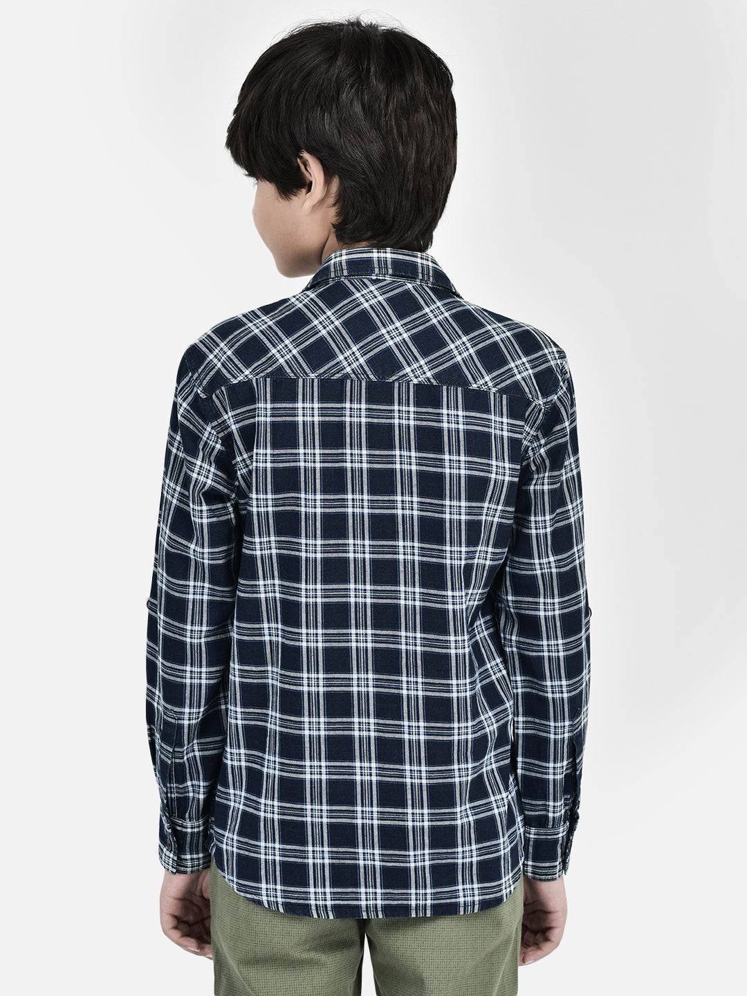 Checked White Shirt-Boys Shirts-Crimsoune Club