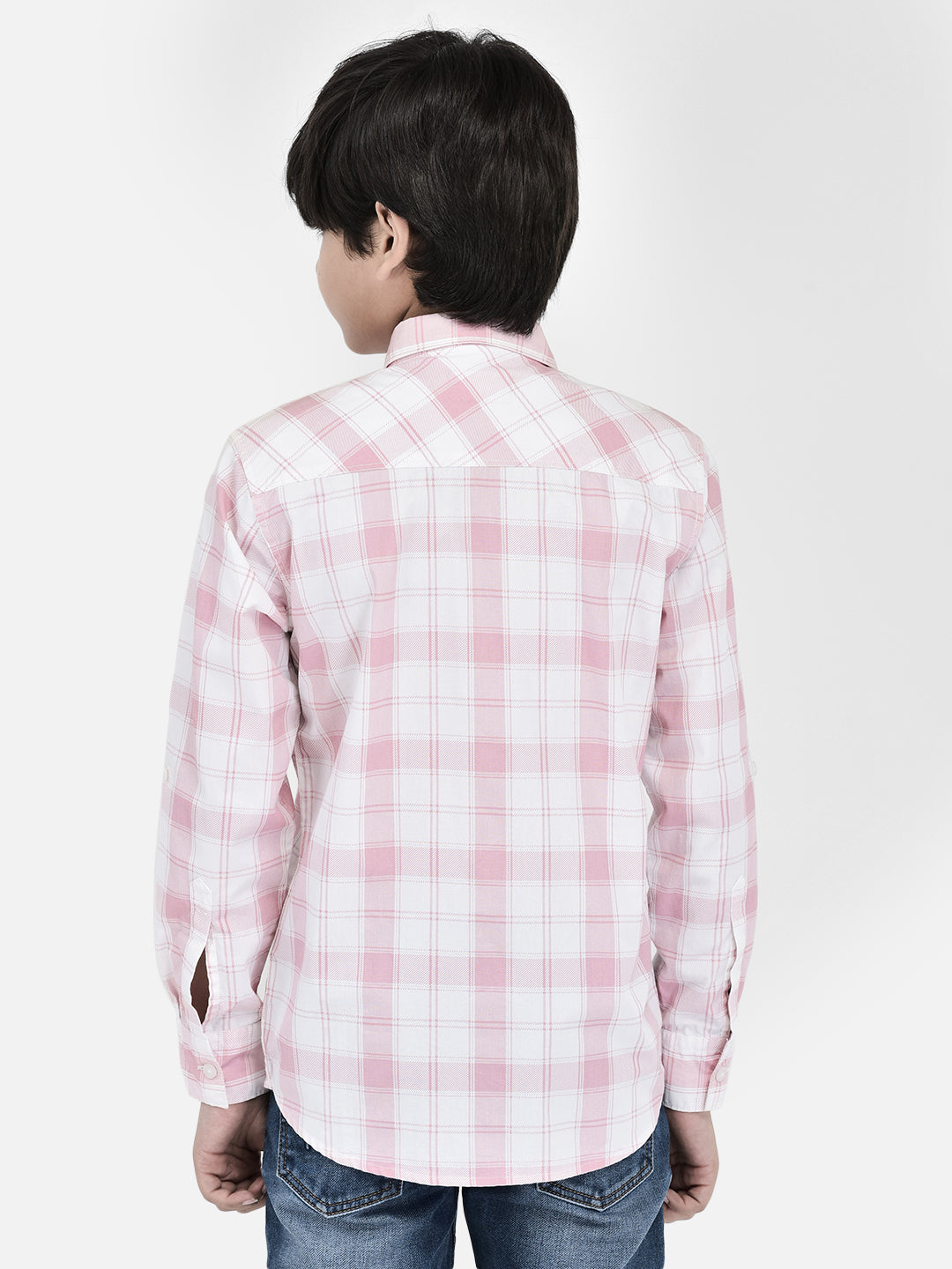 Checked Peach Shirt-Boys Shirts-Crimsoune Club