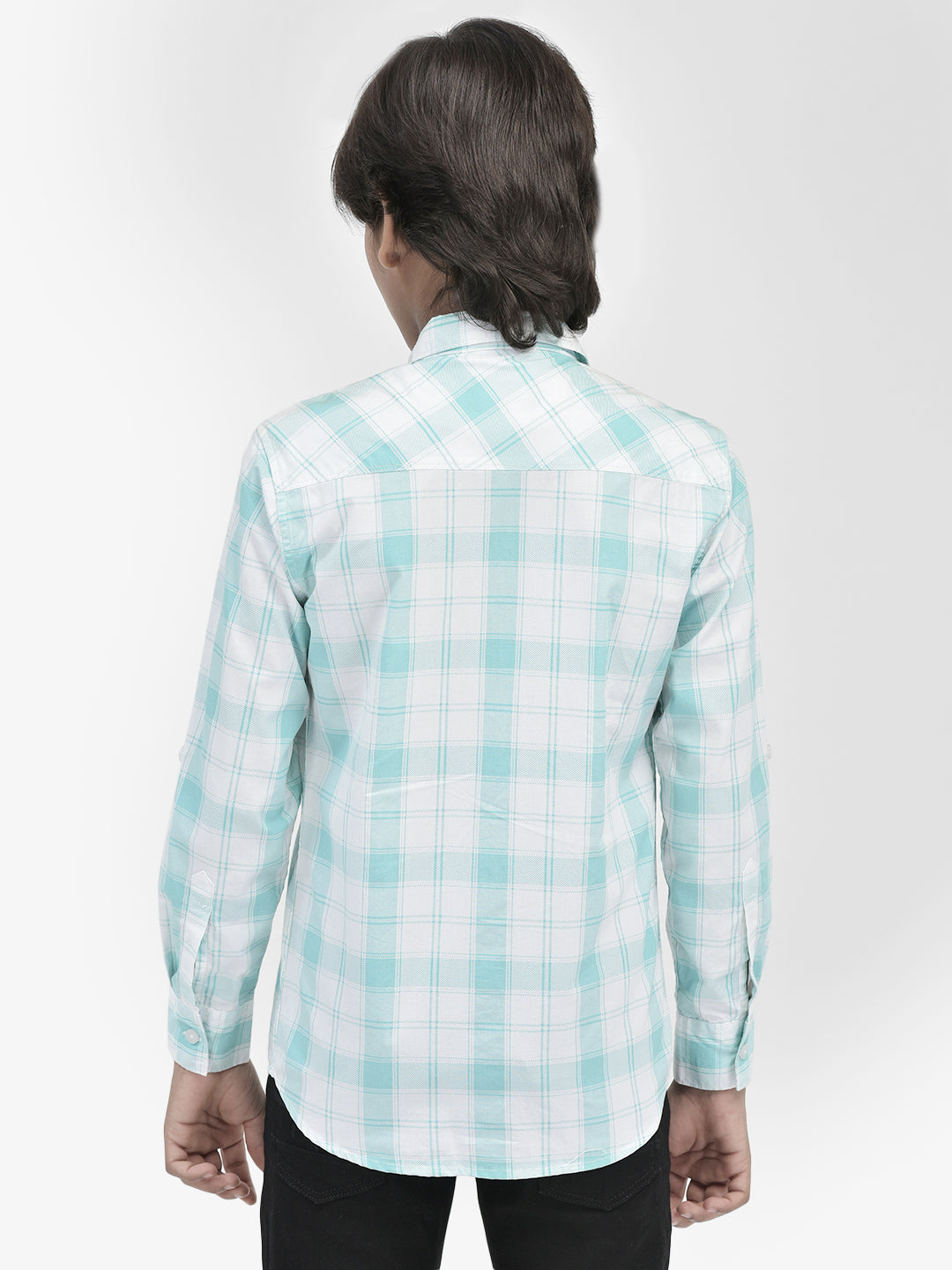 Checked Green Shirt-Boys Shirts-Crimsoune Club