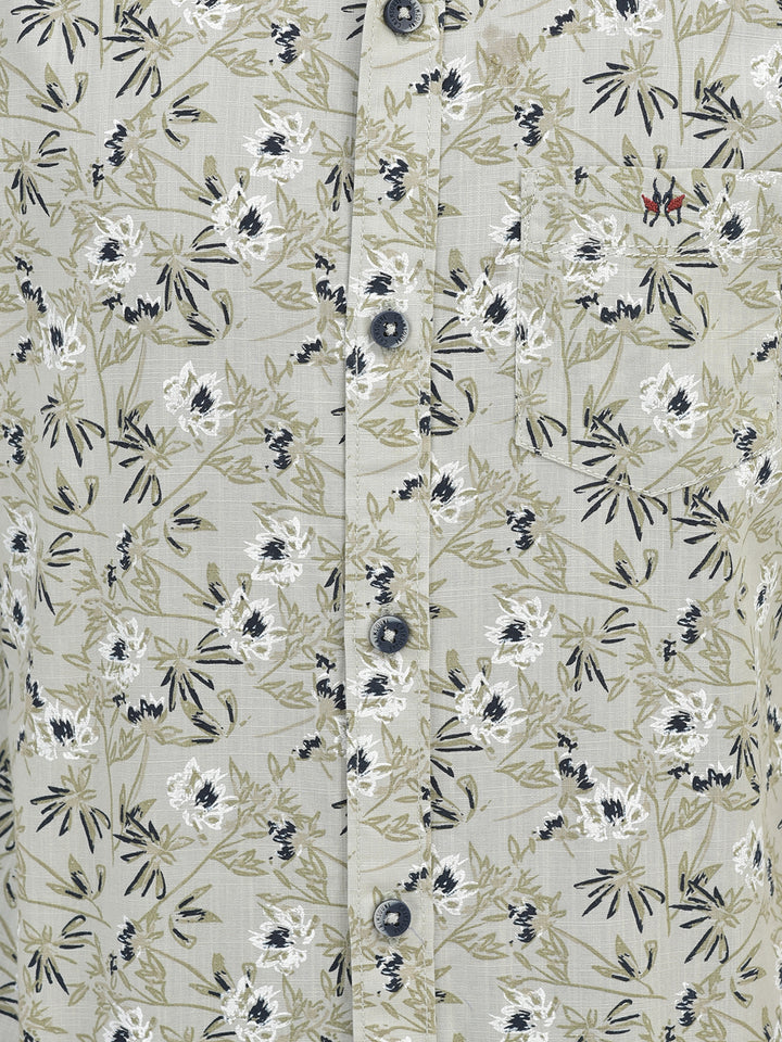 Floral Print Grey Shirt-Boys Shirts-Crimsoune Club
