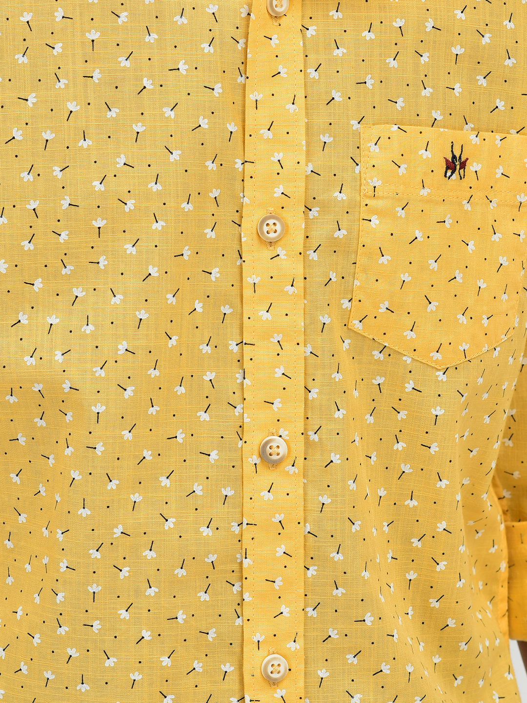 Floral Print Yellow Shirt-Boys Shirts-Crimsoune Club