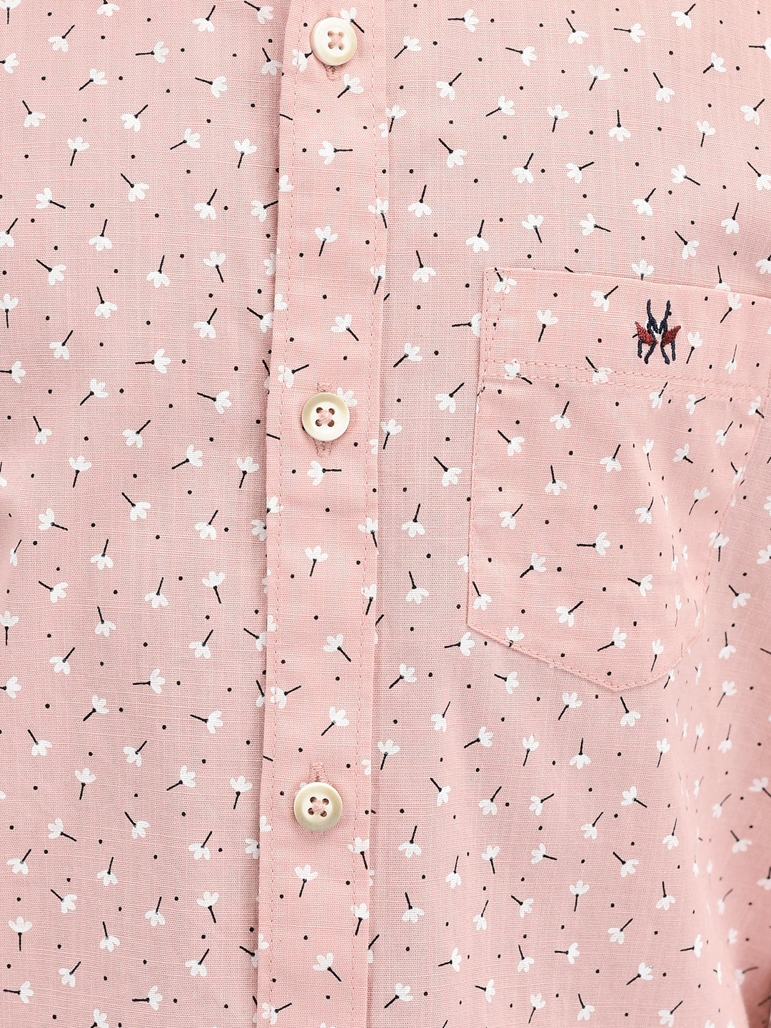 Floral Print Peach Shirt-Boys Shirts-Crimsoune Club