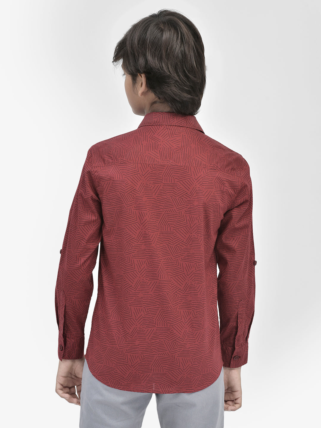 Printed Maroon Shirt-Boys Shirts-Crimsoune Club