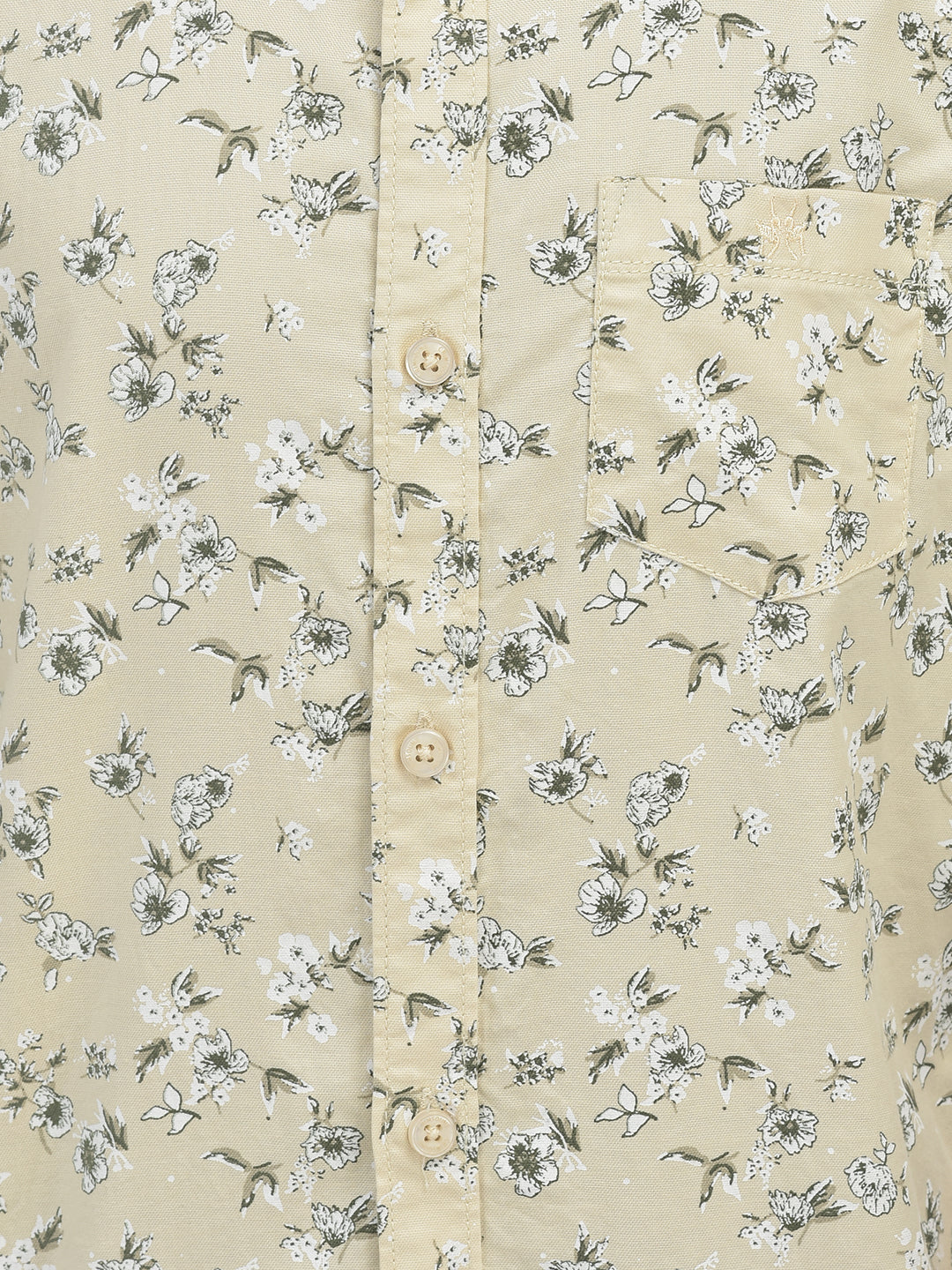 Floral Print Beige Shirt-Boys Shirts-Crimsoune Club