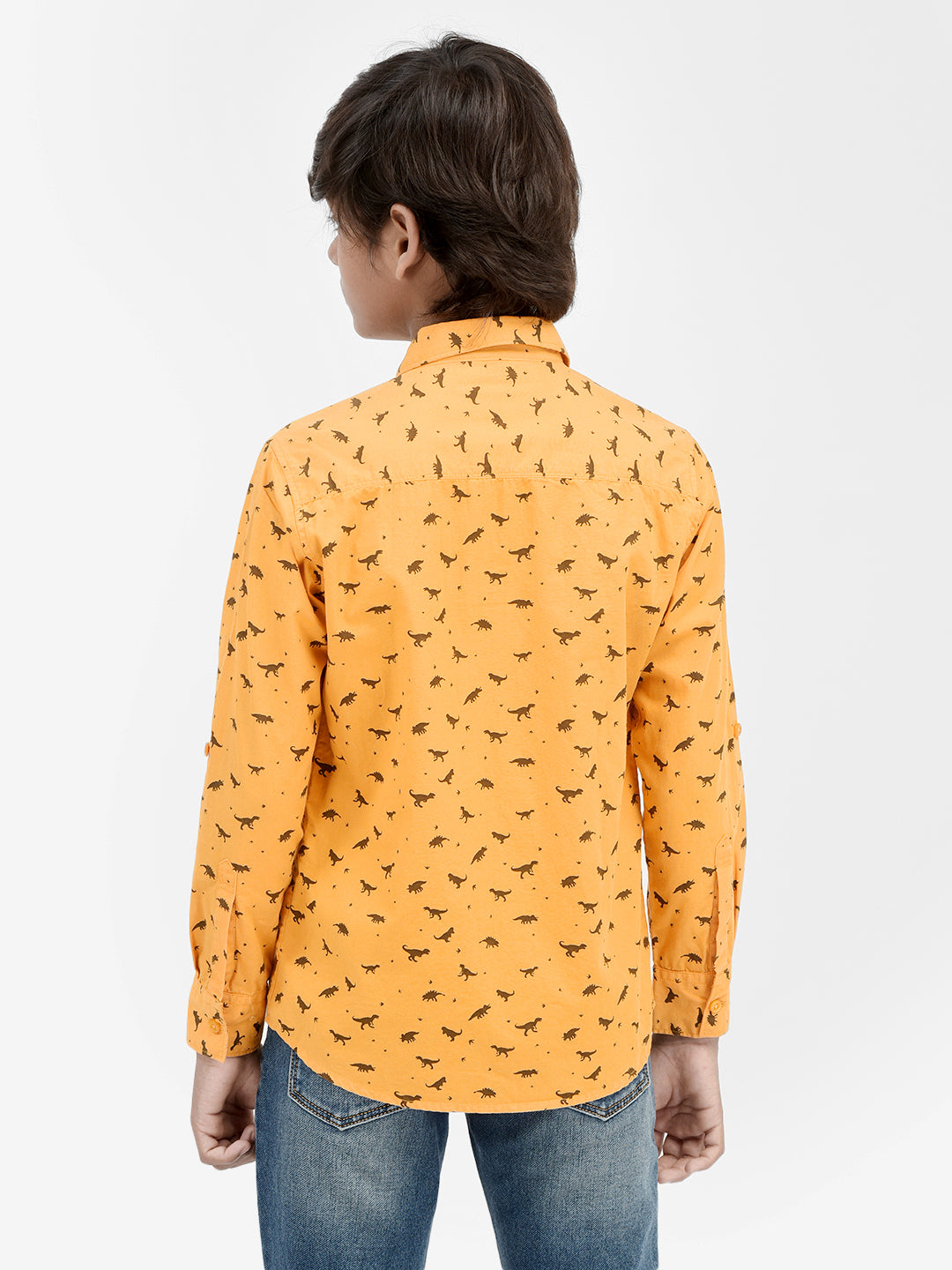 Printed Mustard Shirt-Boys Shirts-Crimsoune Club