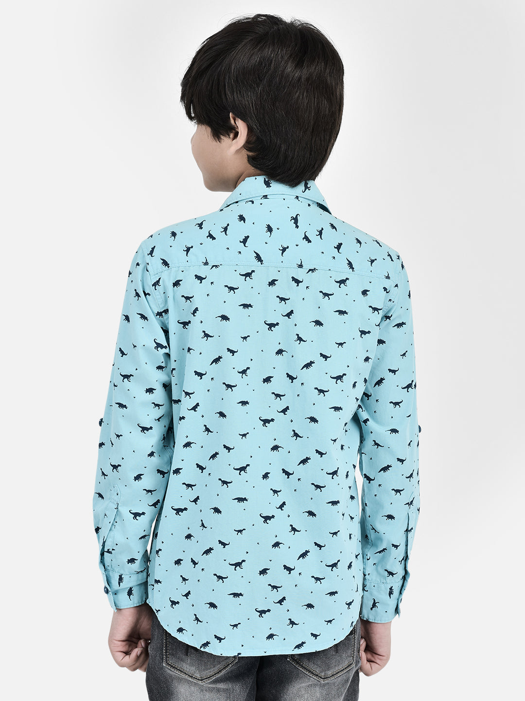 Printed Blue Shirt-Boys Shirts-Crimsoune Club