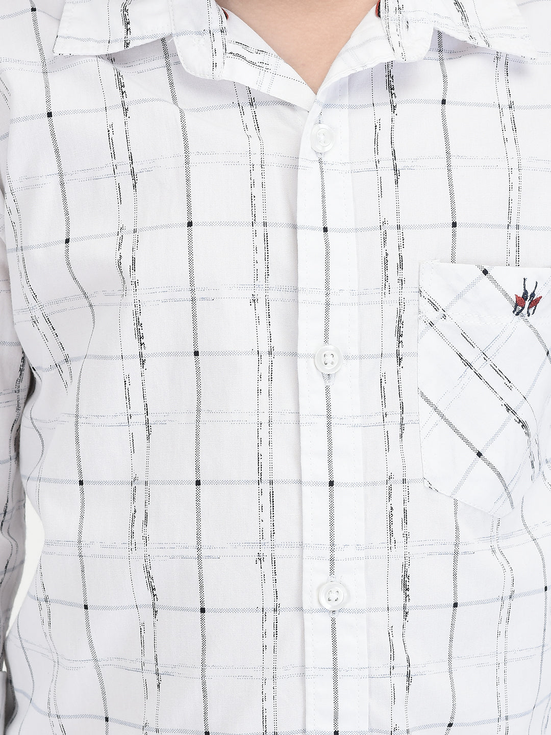 White Checked Shirt-Boys Shirts-Crimsoune Club