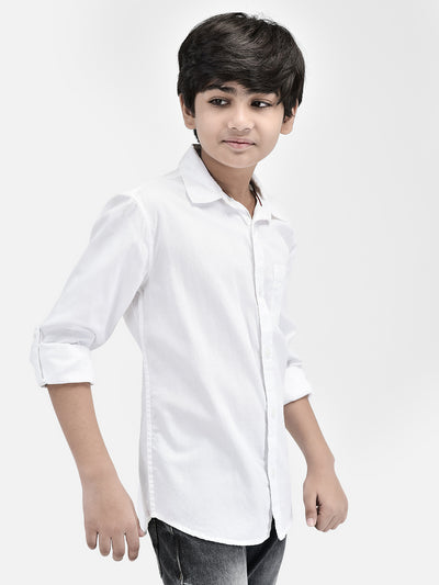White Shirt-Boys Shirts-Crimsoune Club