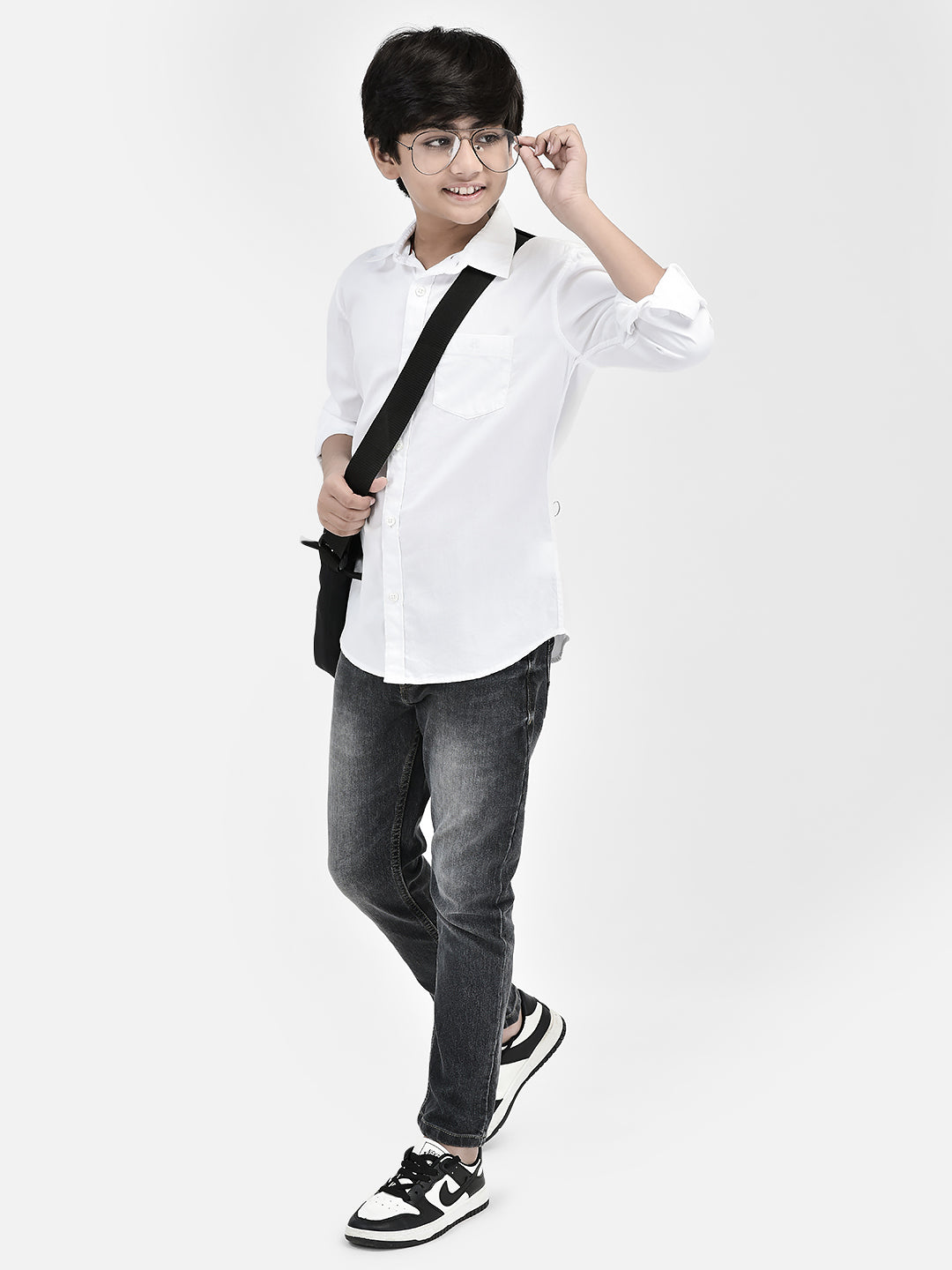 White Shirt-Boys Shirts-Crimsoune Club