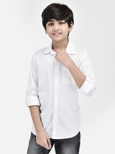 White Shirt-Boys Shirts-Crimsoune Club