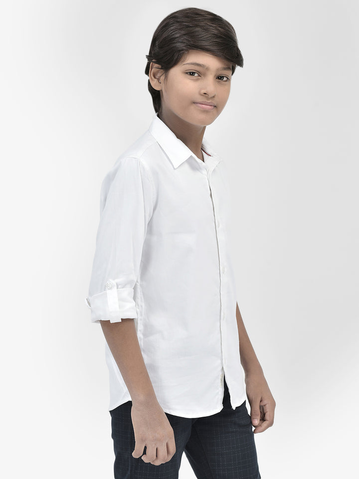 White Shirt-Boys Shirts-Crimsoune Club