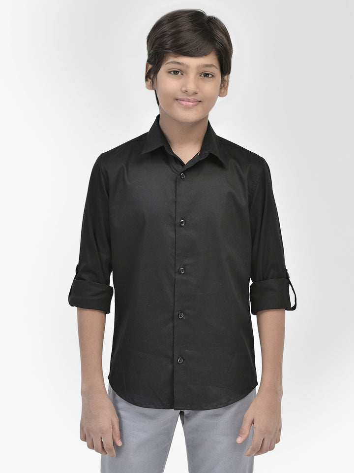 Black Shirt-Boys Shirts-Crimsoune Club