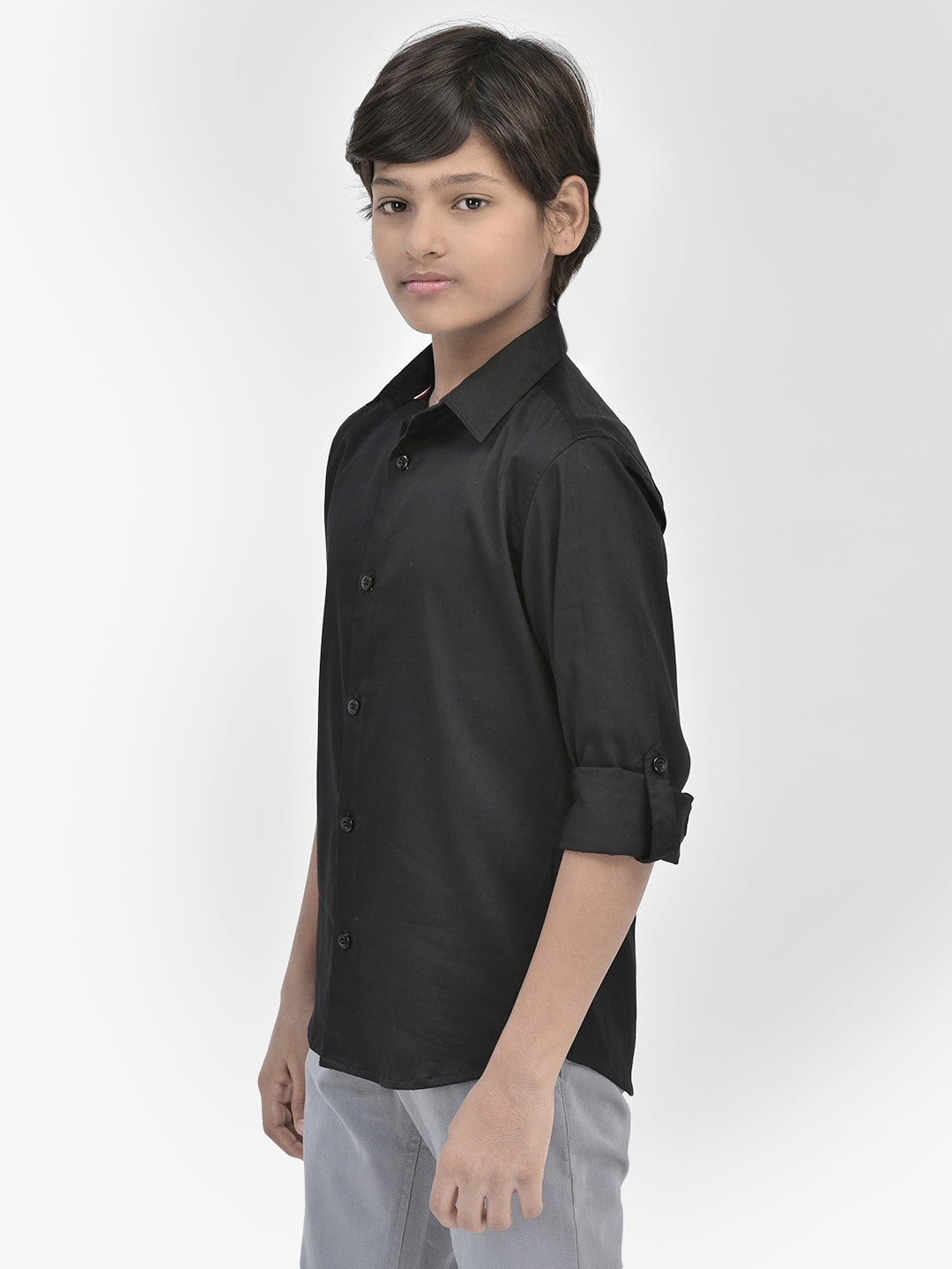 Black Shirt-Boys Shirts-Crimsoune Club