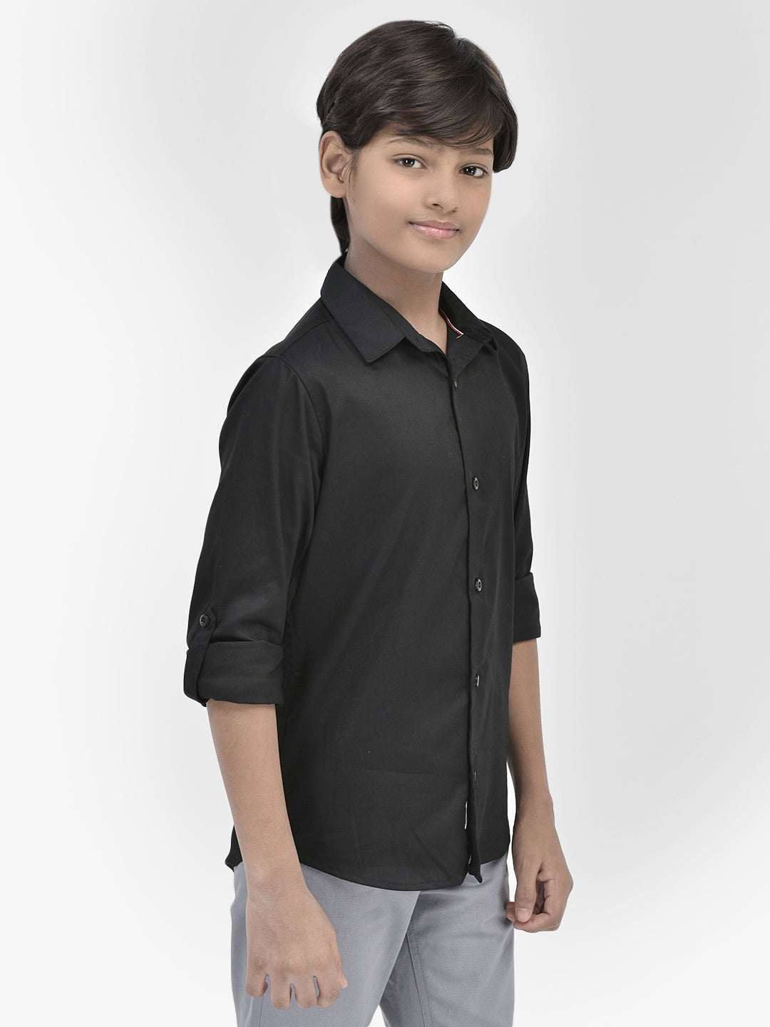 Black Shirt-Boys Shirts-Crimsoune Club