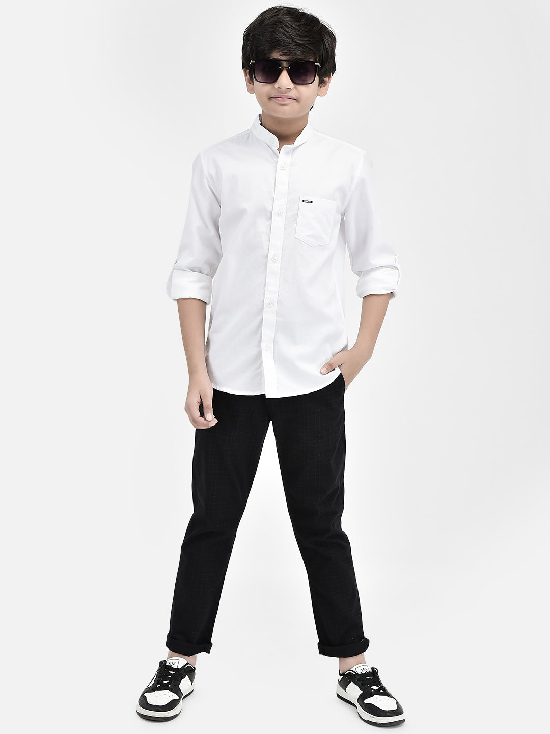 White Shirt-Boys Shirts-Crimsoune Club