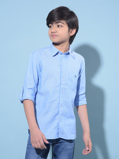 Blue Shirt-Boys Shirts-Crimsoune Club