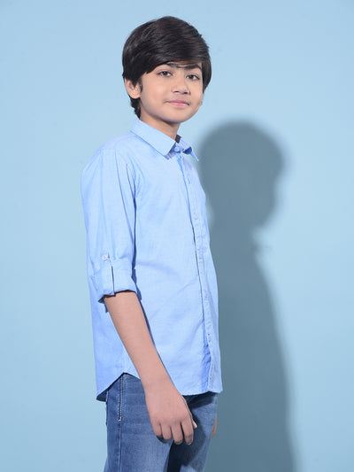 Blue Shirt-Boys Shirts-Crimsoune Club