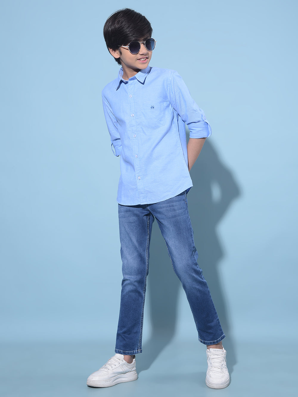 Blue Shirt-Boys Shirts-Crimsoune Club