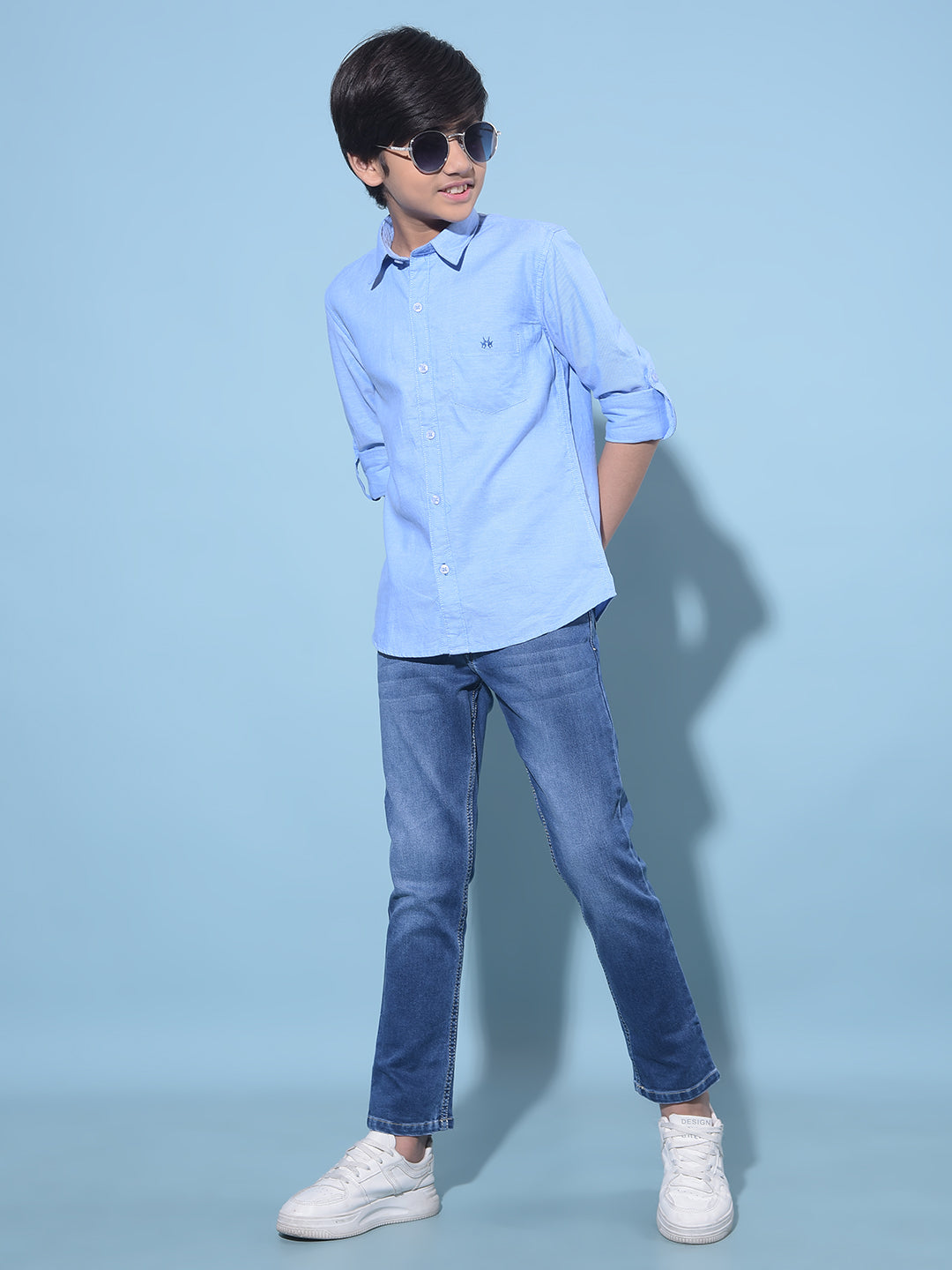 Blue Shirt-Boys Shirts-Crimsoune Club