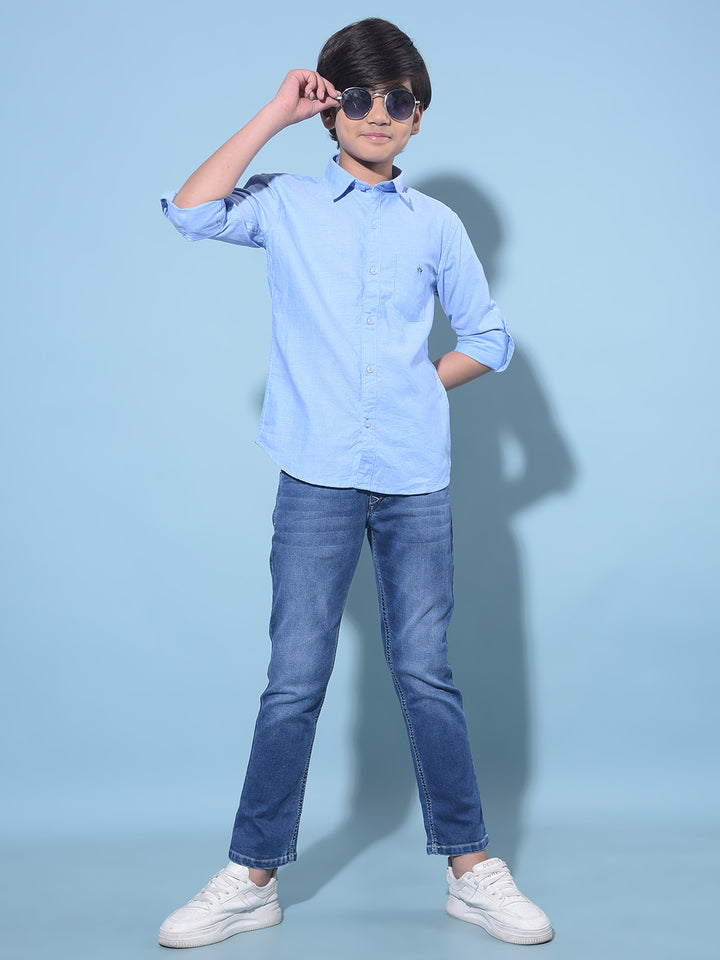 Blue Shirt-Boys Shirts-Crimsoune Club