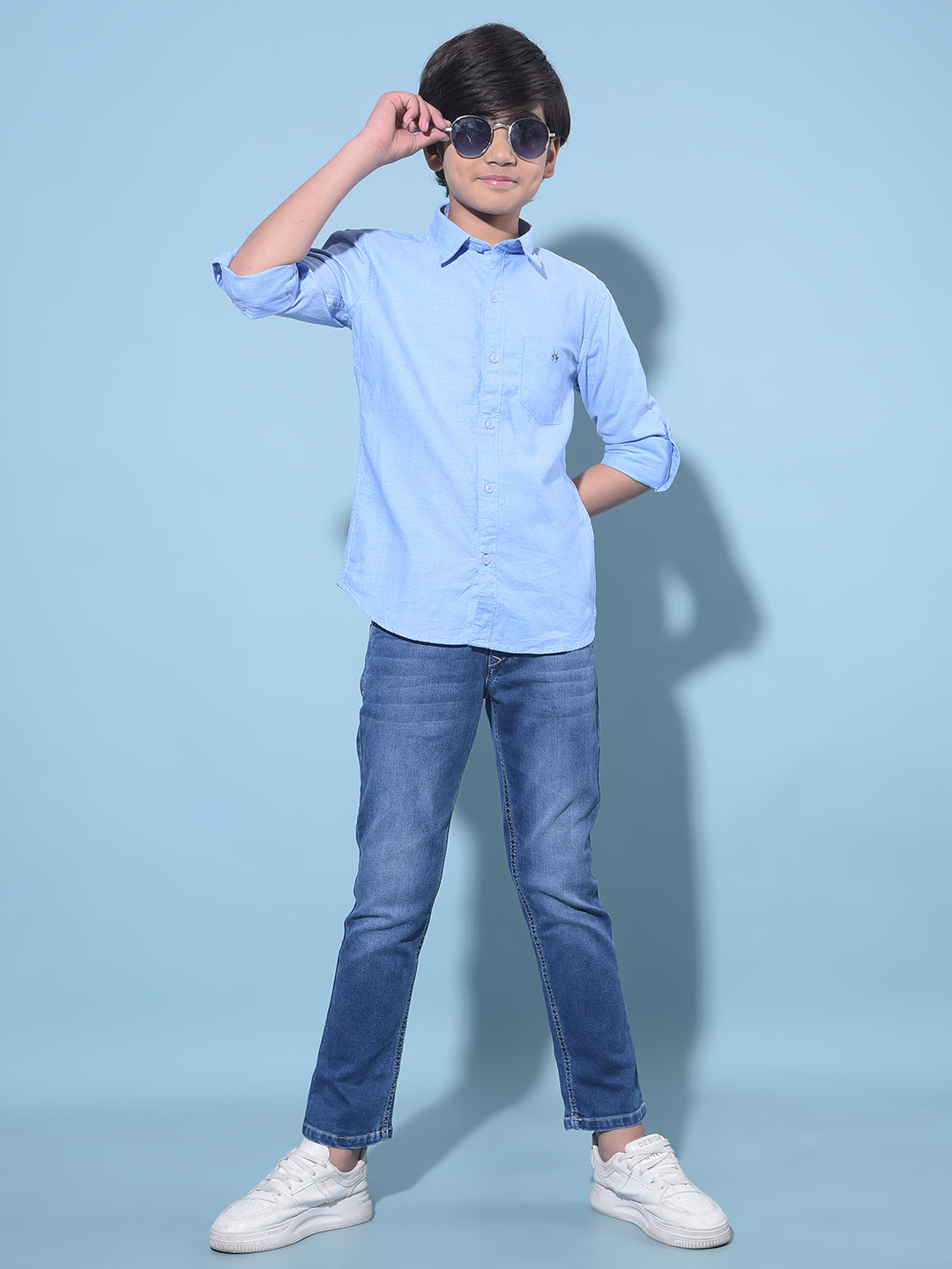 Blue Shirt-Boys Shirts-Crimsoune Club