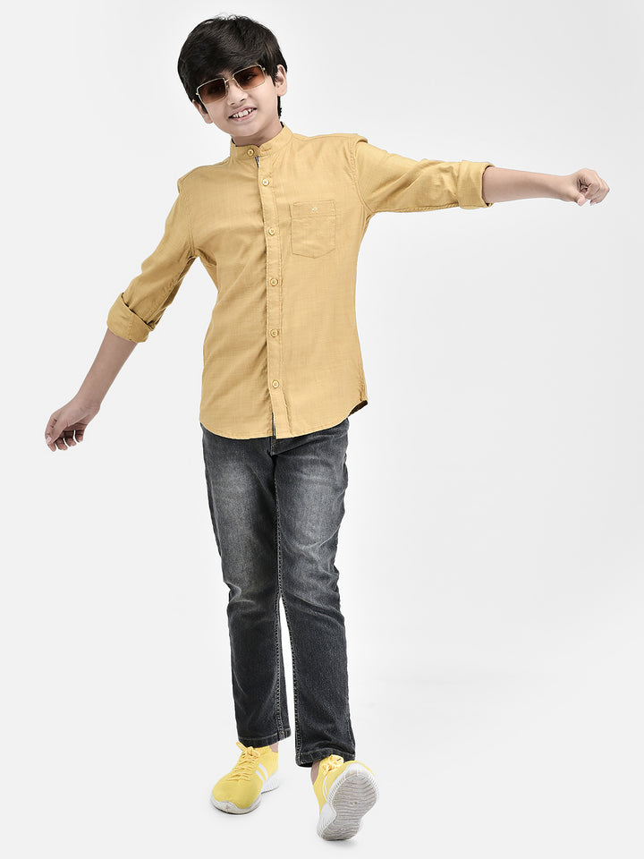 Yellow Shirt-Boys Shirts-Crimsoune Club