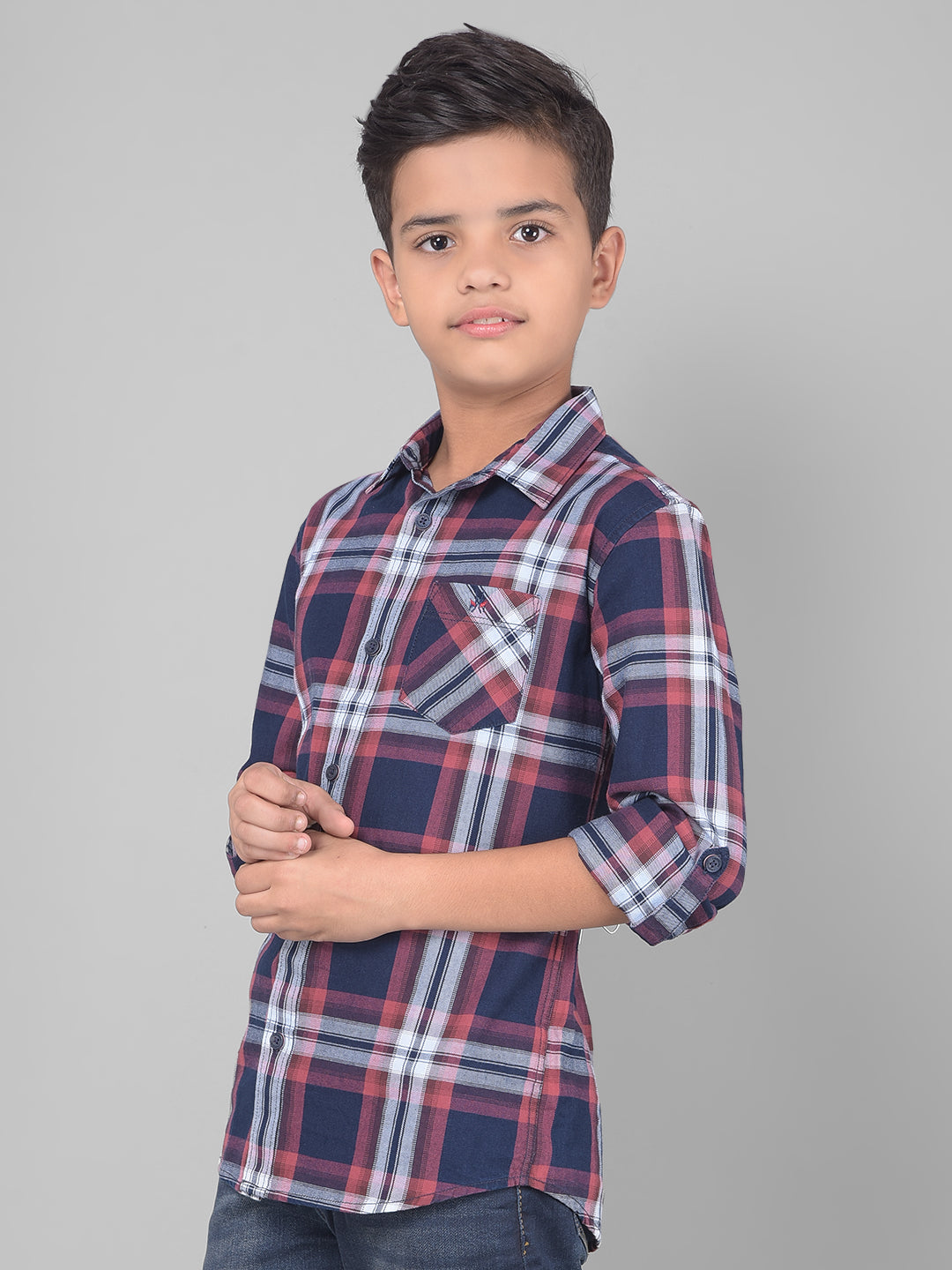 Maroon Checked Shirt-Boys Shirts-Crimsoune Club