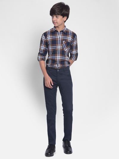 Brown Checked Shirt-Boys Shirts-Crimsoune Club