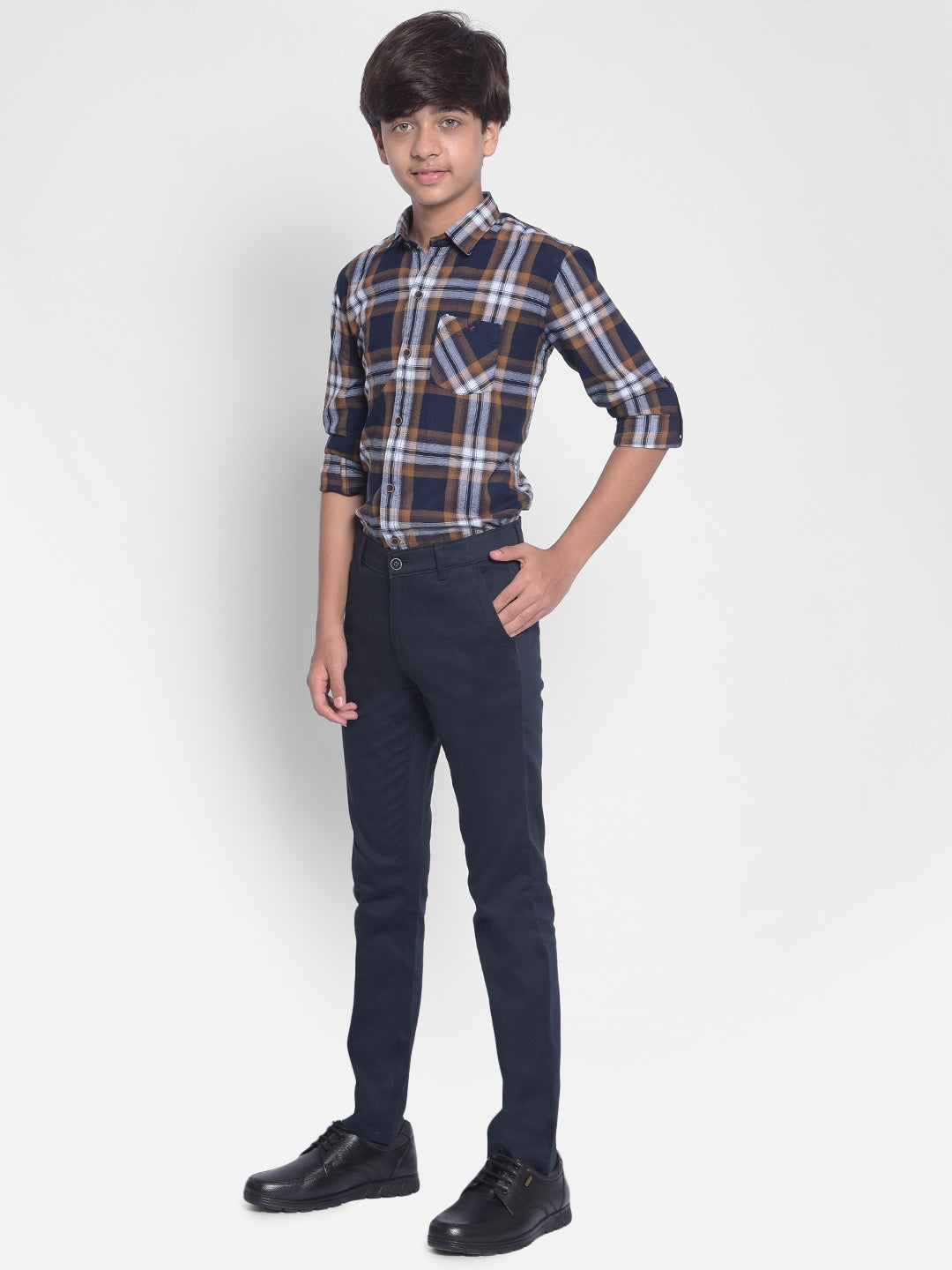 Brown Checked Shirt-Boys Shirts-Crimsoune Club