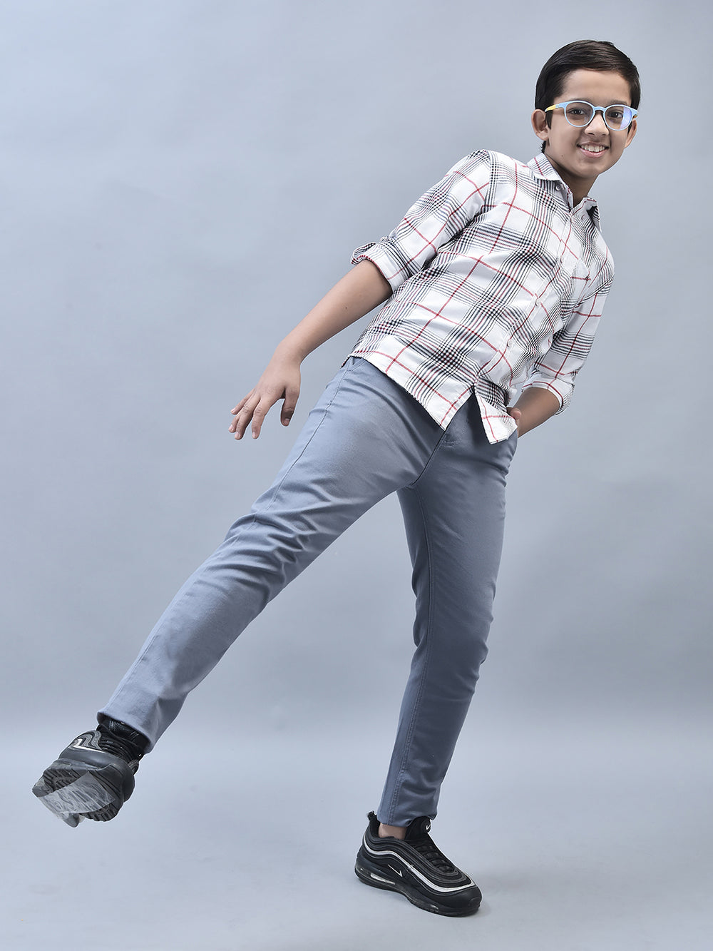 White Checked Shirt-Boys Shirts-Crimsoune Club