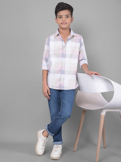 Pink Checked Shirt-Boys Shirts-Crimsoune Club