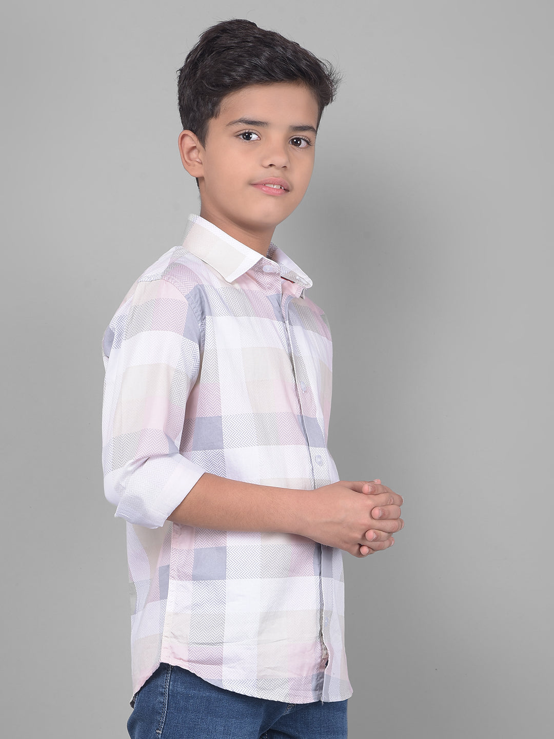 Pink Checked Shirt-Boys Shirts-Crimsoune Club