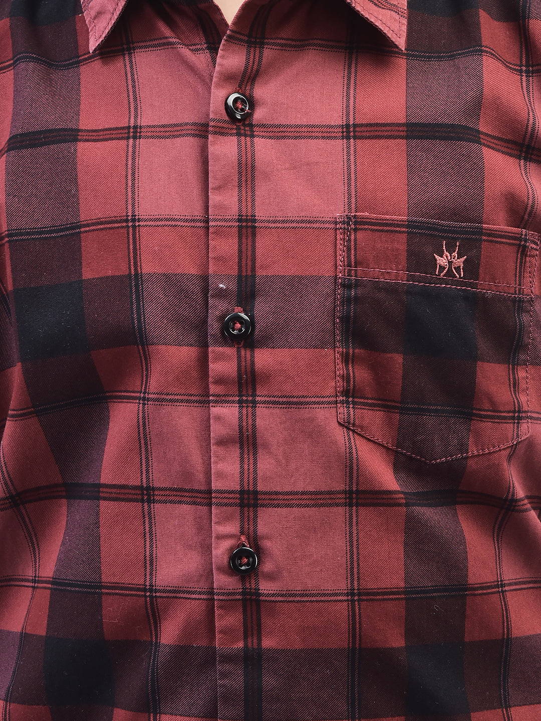 Maroon Checked Shirt-Boys Shirts-Crimsoune Club