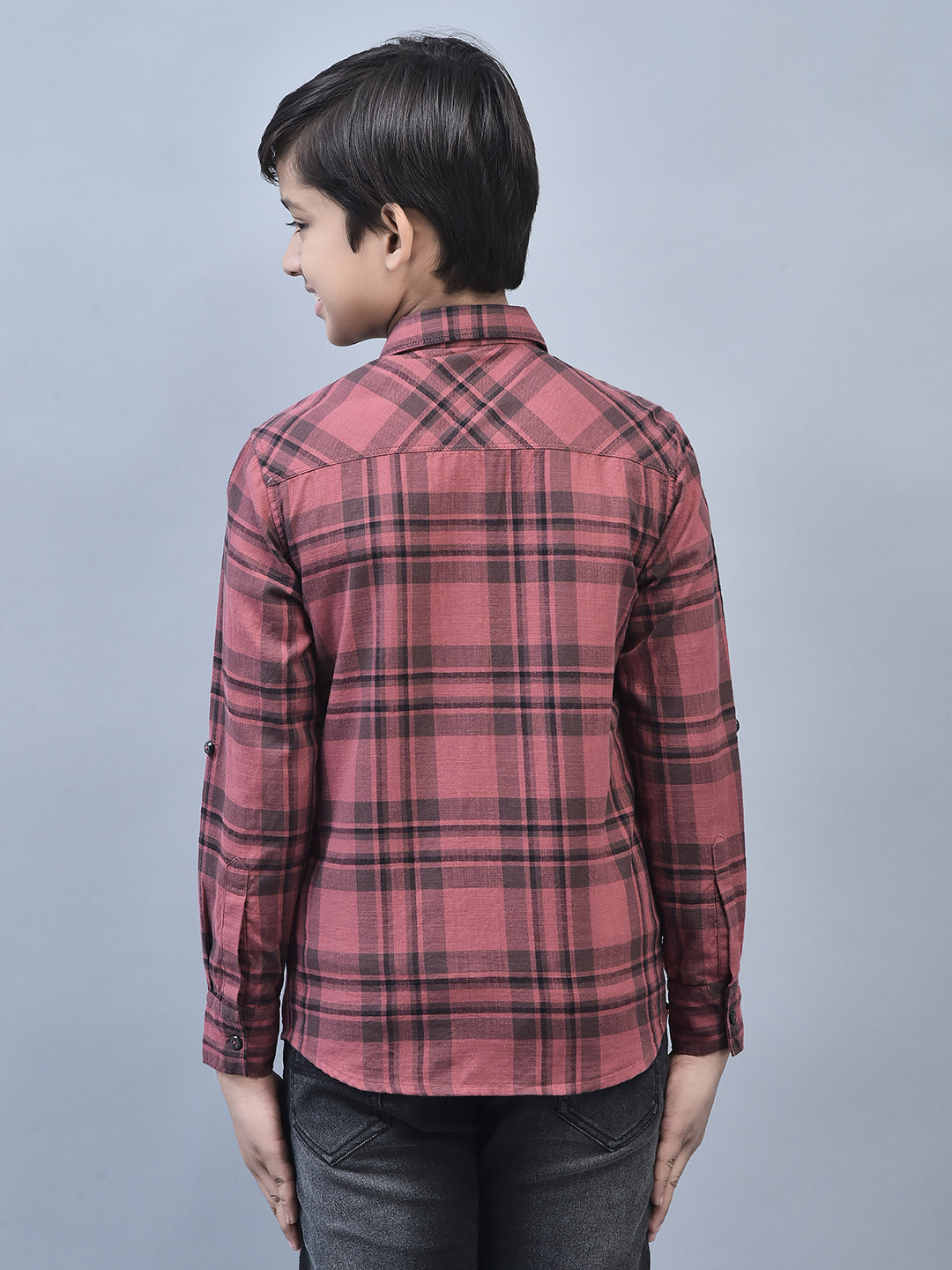 Pink Checked Shirt-Boys Shirts-Crimsoune Club