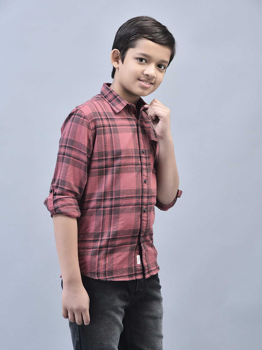 Pink Checked Shirt-Boys Shirts-Crimsoune Club