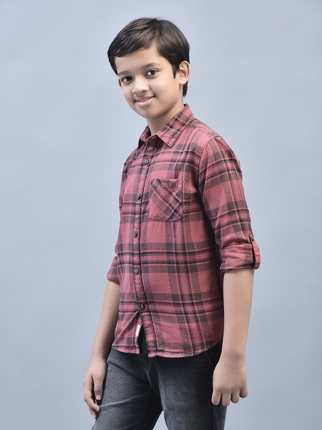 Pink Checked Shirt-Boys Shirts-Crimsoune Club