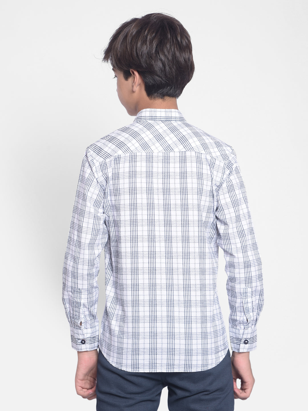 White Checked Shirt-Boys Shirts-Crimsoune Club