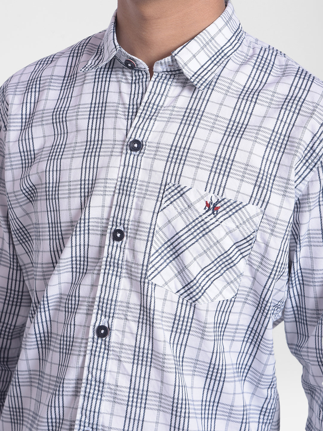 White Checked Shirt-Boys Shirts-Crimsoune Club