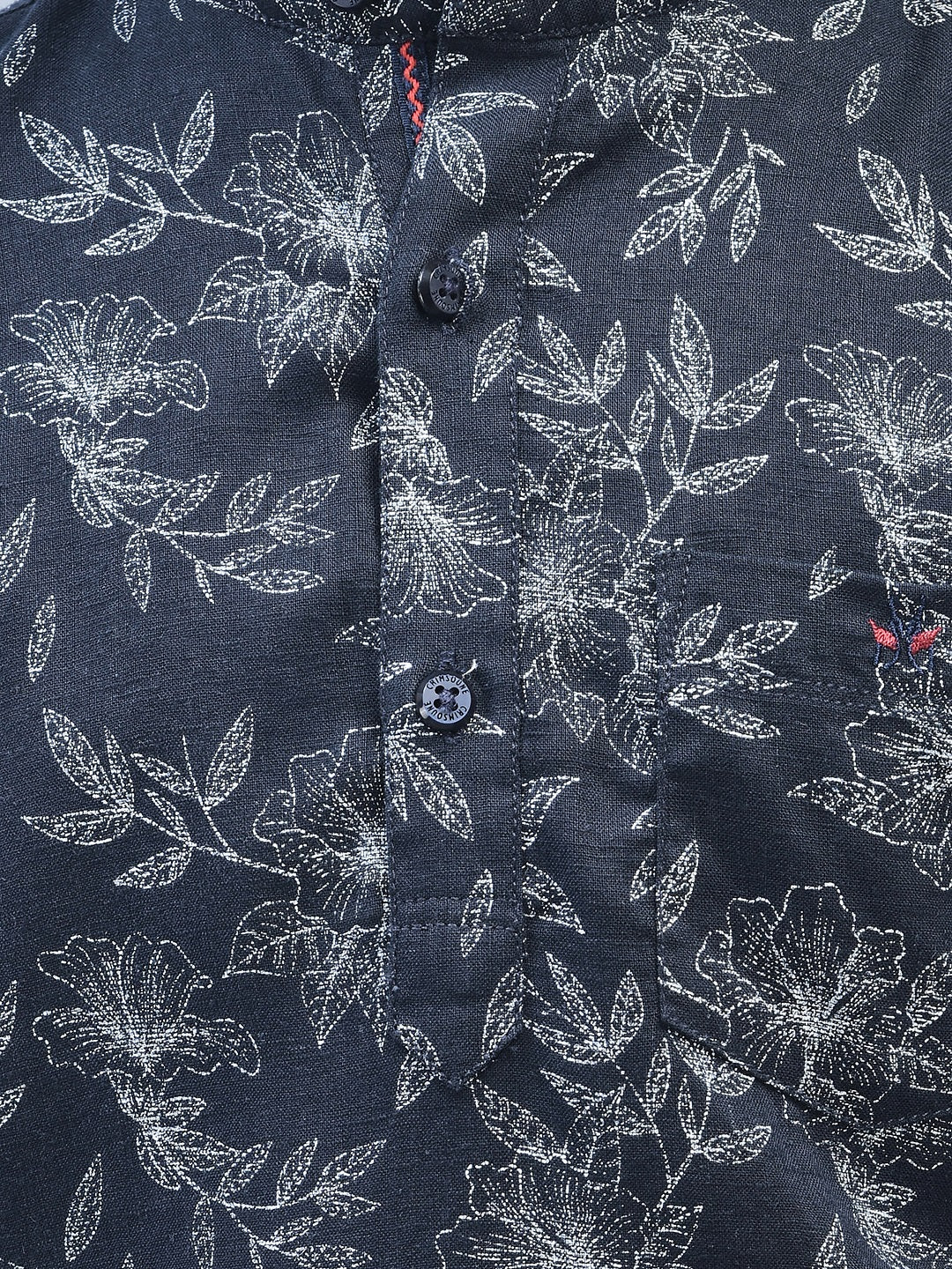 Navy Blue Printed Shirt-Boys Shirts-Crimsoune Club