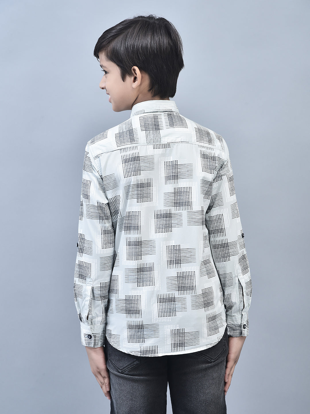 Grey Printed Shirt-Boys Shirts-Crimsoune Club