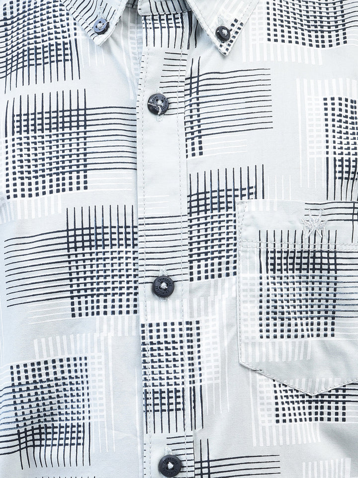 Grey Printed Shirt-Boys Shirts-Crimsoune Club