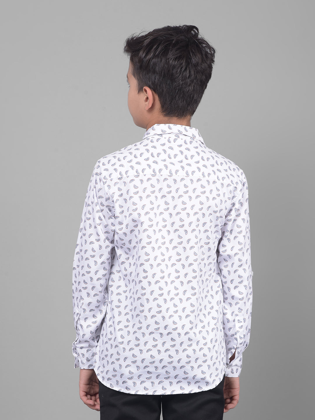 White Printed Shirt-Boys Shirts-Crimsoune Club