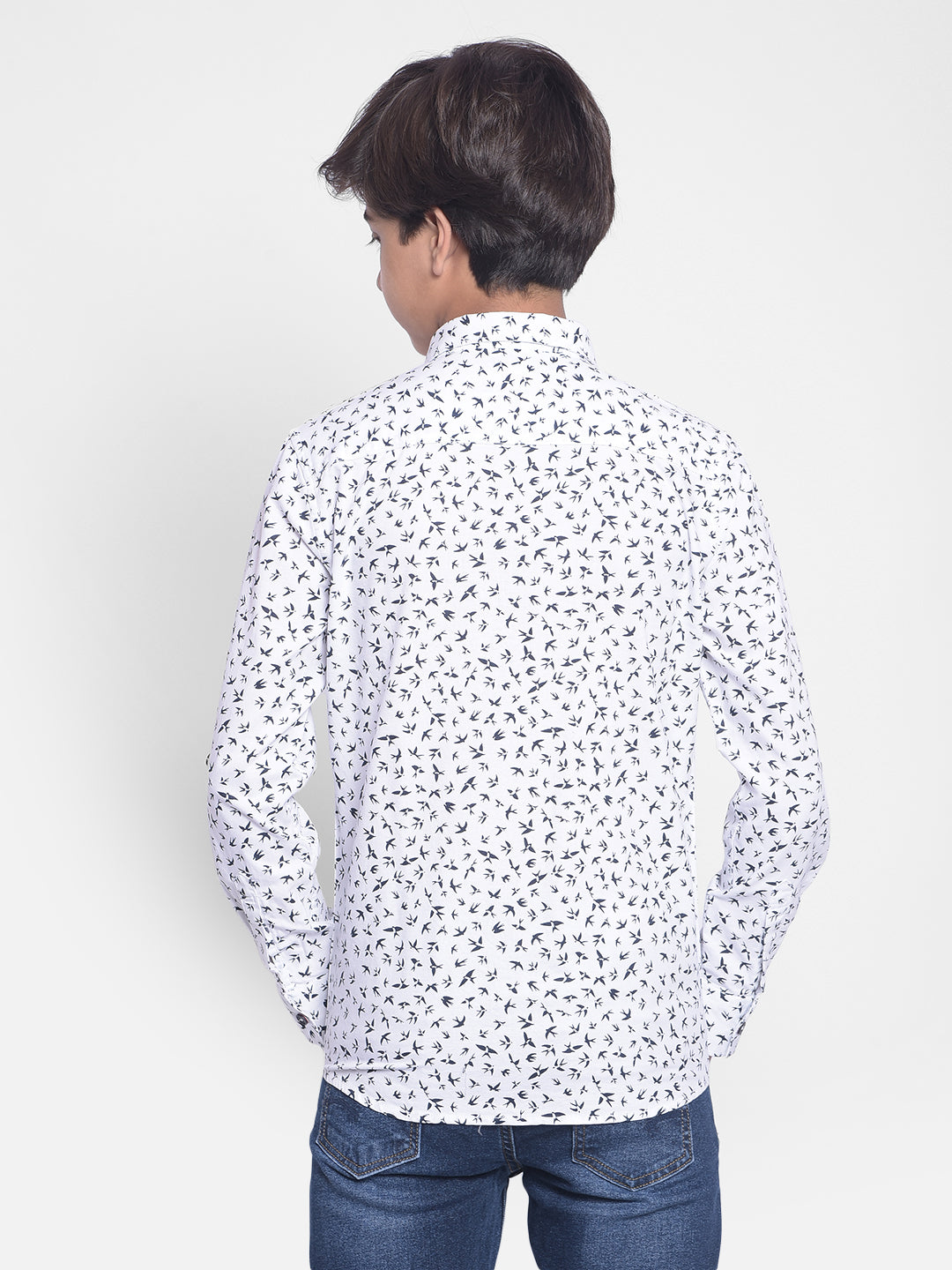 White Printed Shirt-Boys Shirts-Crimsoune Club