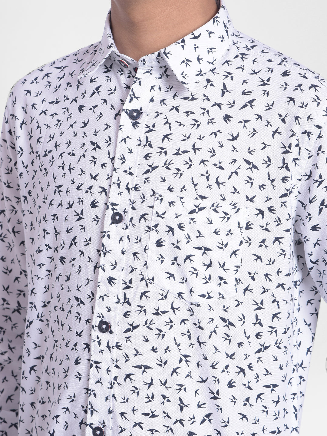 White Printed Shirt-Boys Shirts-Crimsoune Club