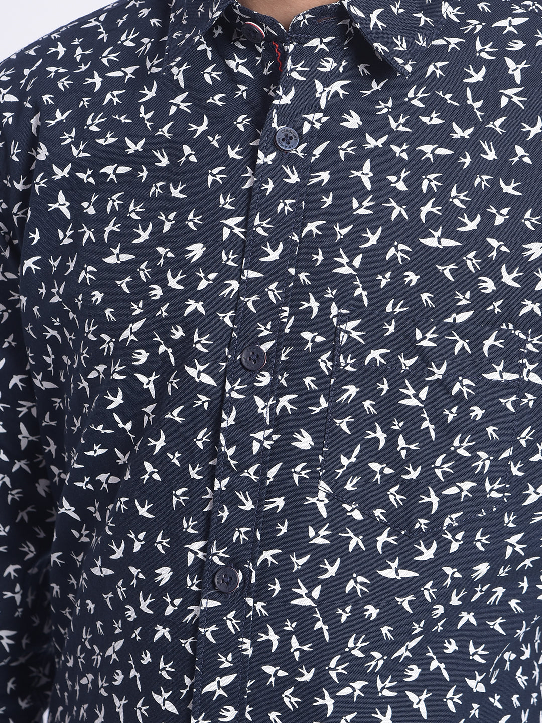 Navy Blue Printed Shirt-Boy Shirts-Crimsoune Club