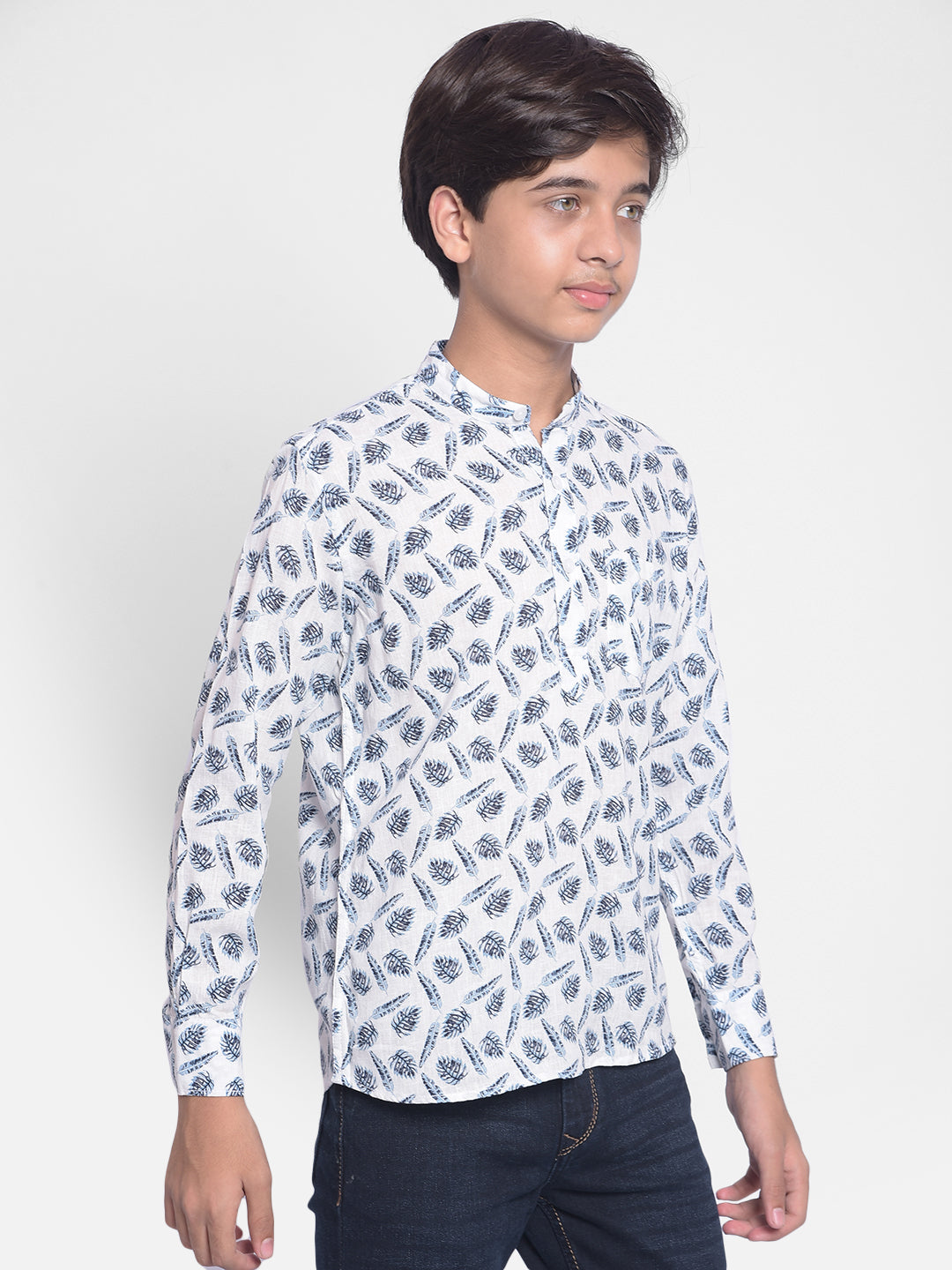 Blue Floral Kurta-Boys Kurta-Crimsoune Club