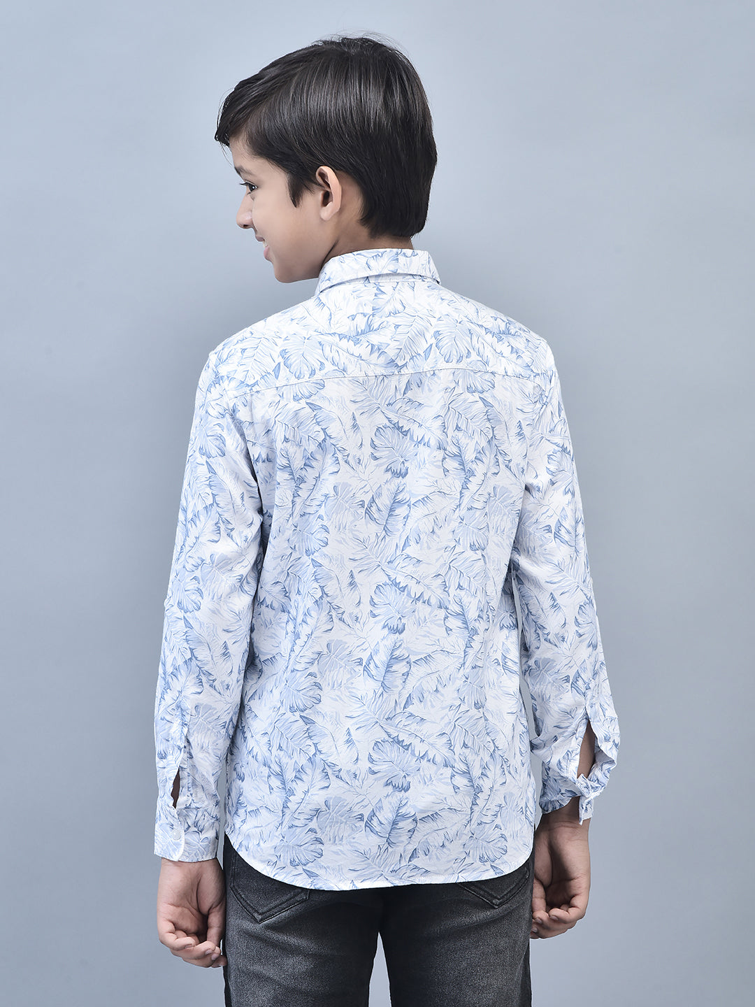 Blue Printed Shirt-Boys Shirts-Crimsoune Club