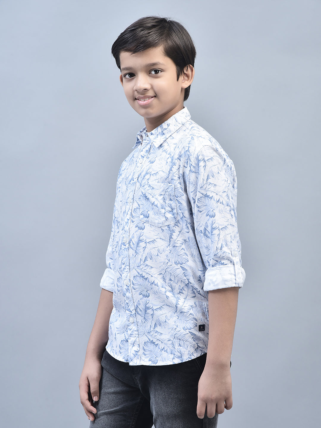 Blue Printed Shirt-Boys Shirts-Crimsoune Club