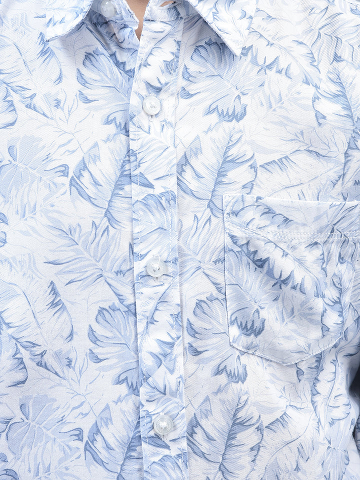 Blue Printed Shirt-Boys Shirts-Crimsoune Club