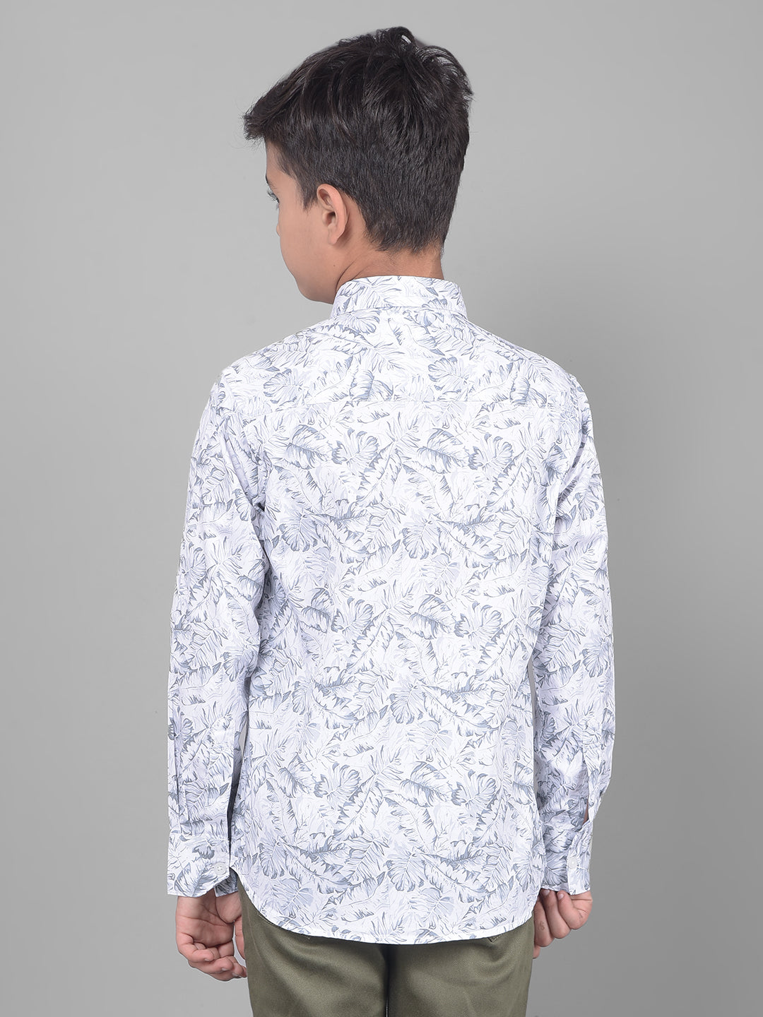 White Floral Shirt-Boys Shirts-Crimsoune Club